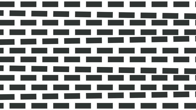 The texture consists of rows of bricks with several curved paths. The wall moves.