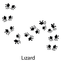 Lizard Footprint Vector EPS &ndash; Reptile Track Silhouette Icon Set