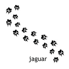Jaguar Animal Footprint Silhouette Vector &ndash; Wild Cat Paw Print Track Icons EPS