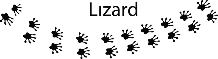 Lizard Footprint Silhouette Vector Set &ndash; Reptile Track Icon Collection EPS