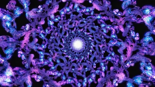 blue christmas background Fractals evolving slowly