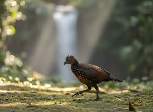Moluccan Scrubfowl Walking on Forest Floor Indonesia