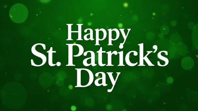 Celebrating Saint Patrick's Day with festive green bokeh lights and decorations in a joyful atmosphere