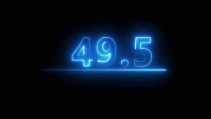 Glowing neon counting number. Business counting number icon illustration on background.  Neon number. 