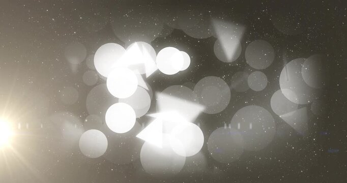 Overlapping bokeh discs producing bright triangular flares during camera pan, revealing render flaw