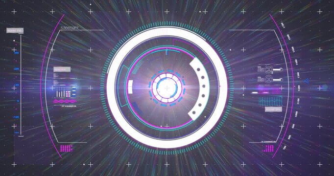 holo HUD receiving activation pulse, rings forming and rotating, core flaring, stabilizing display