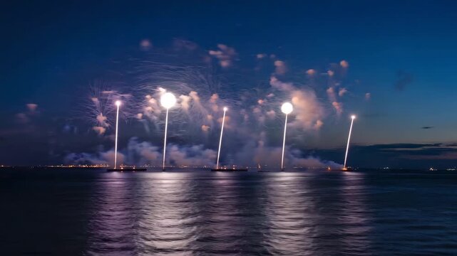 fireworks over the river