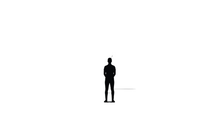 Obraz premium Black silhouette of a standing man
