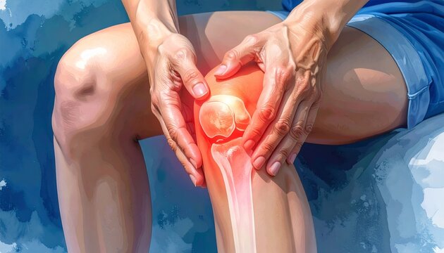 Woman experiencing severe knee pain, highlighting common joint issues and discomfort.