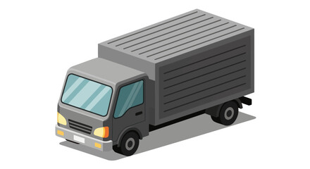 Isometric Delivery Truck Illustration for Logistics and Transportation Services.
