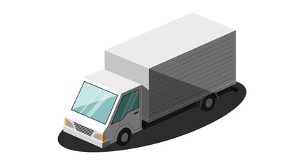 Isometric Delivery Truck Illustration for Logistics and Transportation Services.