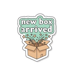 Exciting unboxing experience with new cardboard box and joyful surprise