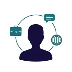 Professional networking concept with global communication