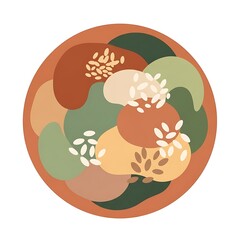 Vibrant abstract floral pattern in earthy tones