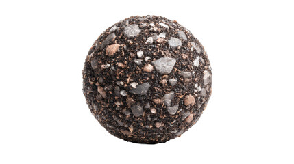Fototapeta premium Earth energy sphere made of soil and stones, abstract nature element, isolated on a white background