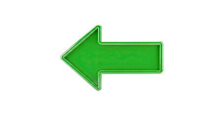 3D Green Arrow Pointing Left