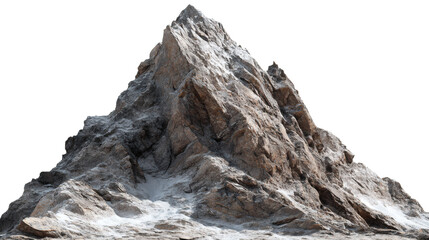 Mountain peak rock shard, realistic texture, isolated on a white background