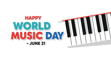 Fototapeta premium World Music Day keyboard graphic