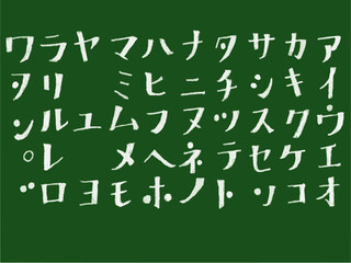 手書き文字セット　黒板　カタカナ　チョークアート　ハンドレタリング