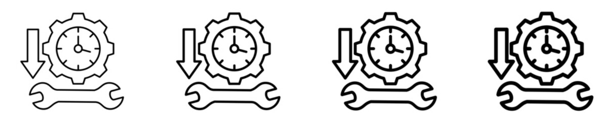 Obraz premium Equipment Downtime Icon Set Different Style Collection