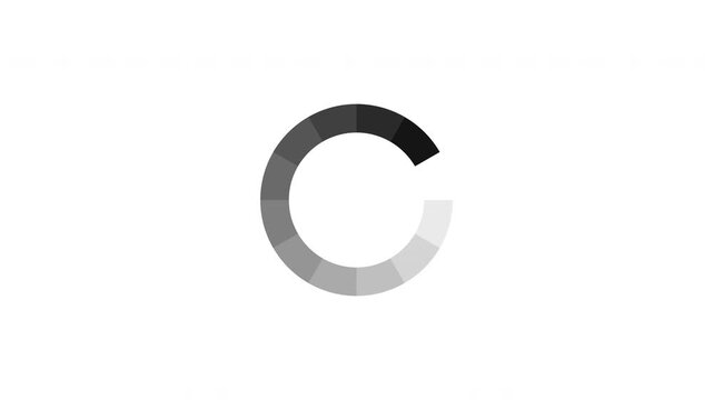 Loading Circle Processing Loop Animation blak On Isolated white Background