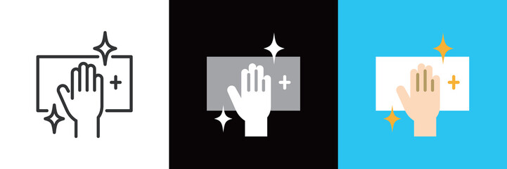 Obraz premium 雑巾で掃除するアイコン