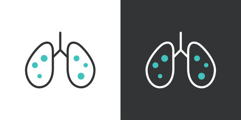 肺に病原菌が入ったアイコン © WAWAWA