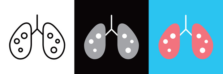 肺に病原菌が入ったアイコン © WAWAWA