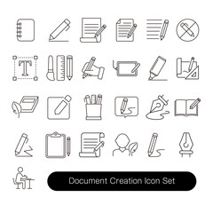 書く・記入・ドキュメント作成アイコンセット