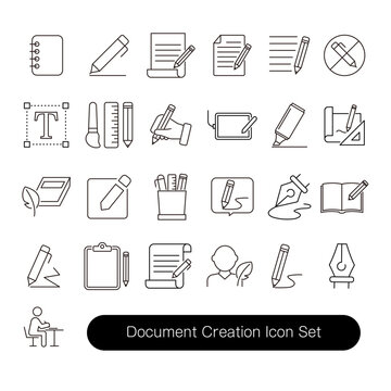 書く・記入・ドキュメント作成アイコンセット