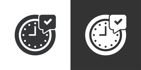 Fototapeta premium Time Completed icon. Solid glyph series icon