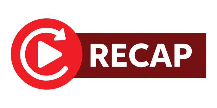 Red play button logo with recap text on white background