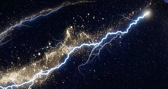 Abstract electric energy display on dark background