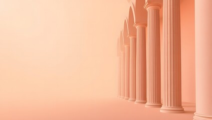 Obraz premium Dusty pink gradient abstract arch column background 