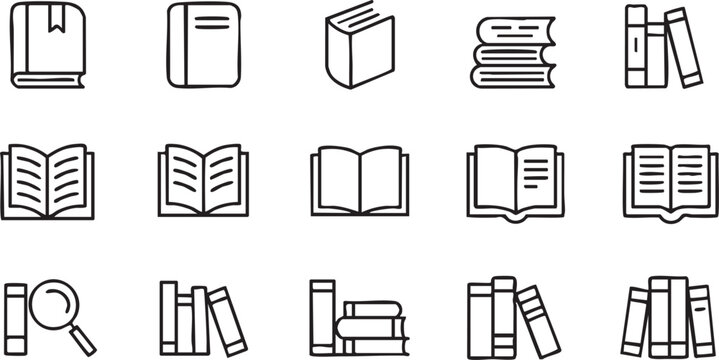 Study, Research and Knowledge Outline Icons Collection