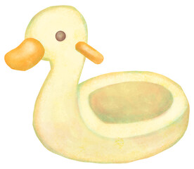 シンプルなアヒルのおまる ベビーグッズ イラスト