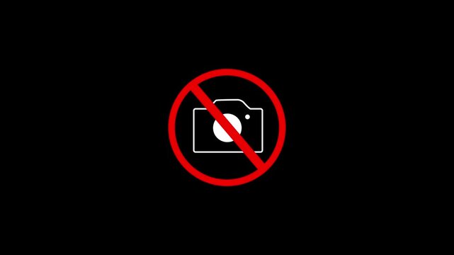 No Photography Allowed Symbol with Camera Icon and Red Circle forbidden prohibited