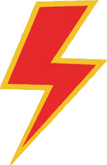 Black icons of thunder and flash lighting on a white background