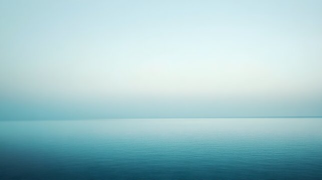 Minimalist blue ocean horizon gradient background water