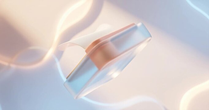 Abstract 3 d render of a notepad with neon lines