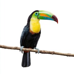 Fototapeta premium Colorful toucan perched on a branch.