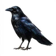 Fototapeta premium A majestic black raven perched gracefully.