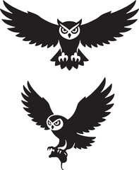 Obraz premium Majestic owls in flight with powerful wingspans and sharp talons