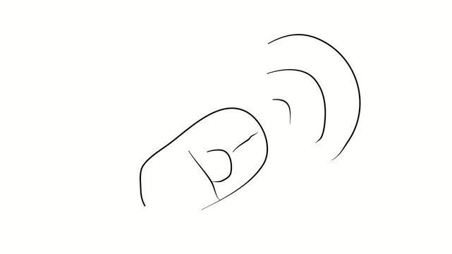 Optical computer mouse. Contour drawing, silhouett animation. Continuous line. Isolated on white. Video 4k object illustration self-drawing. Object construction. Minimalist continuous line drawing sil