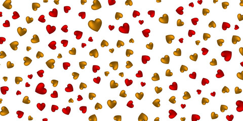 confetti background with gold glitter. valentines day. vector frame. hand drawn texture. love theme for party invite, retail offer and ad. wedding and bridal template with heart confetti..eps.10.