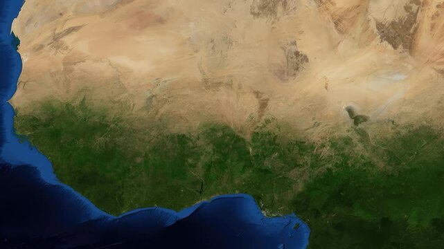 Satellite Zoom Animation From World Map To Niamey Niger City Location