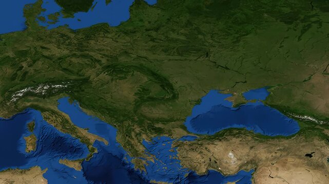 Satellite Zoom Animation From World Map To Khmelnytskyi Ukraine Location