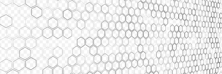 Fototapeta premium Hexagon pattern. Outline honeycomb background. Metal carbon material. Honey hive seamless print. Vector