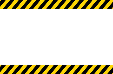 黄色と黒の警告テープフレーム背景 © hiranoyuma