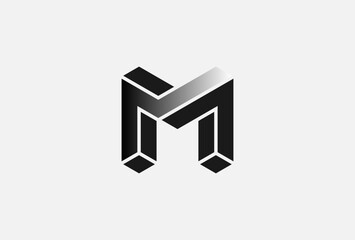 Letter M Logo, Modern Letter M 3d style logo design, vector illustration